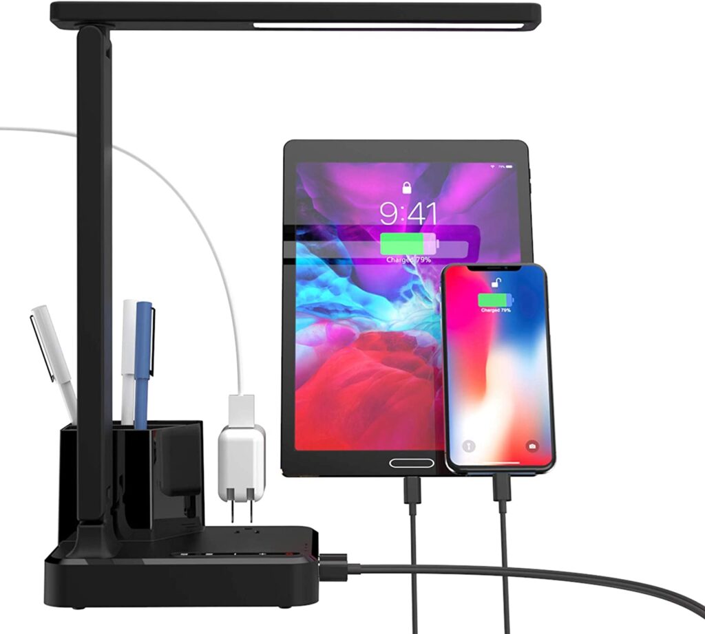 usb charging LED desk lamps for dorm rooms