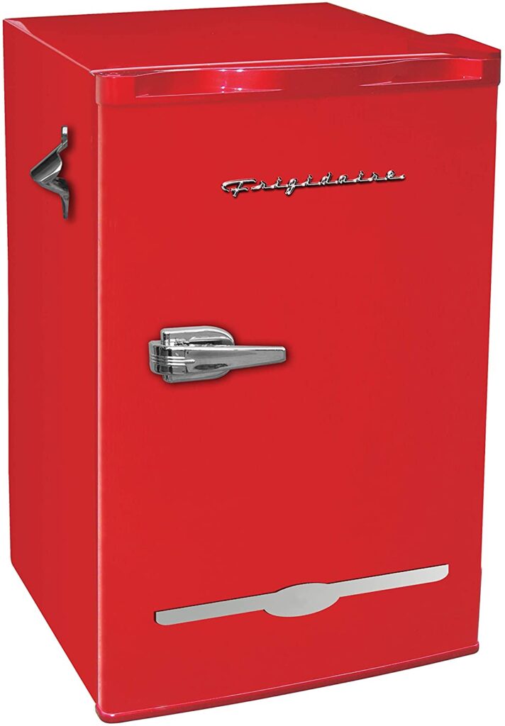 mini fridge for dorm room with bottle opener