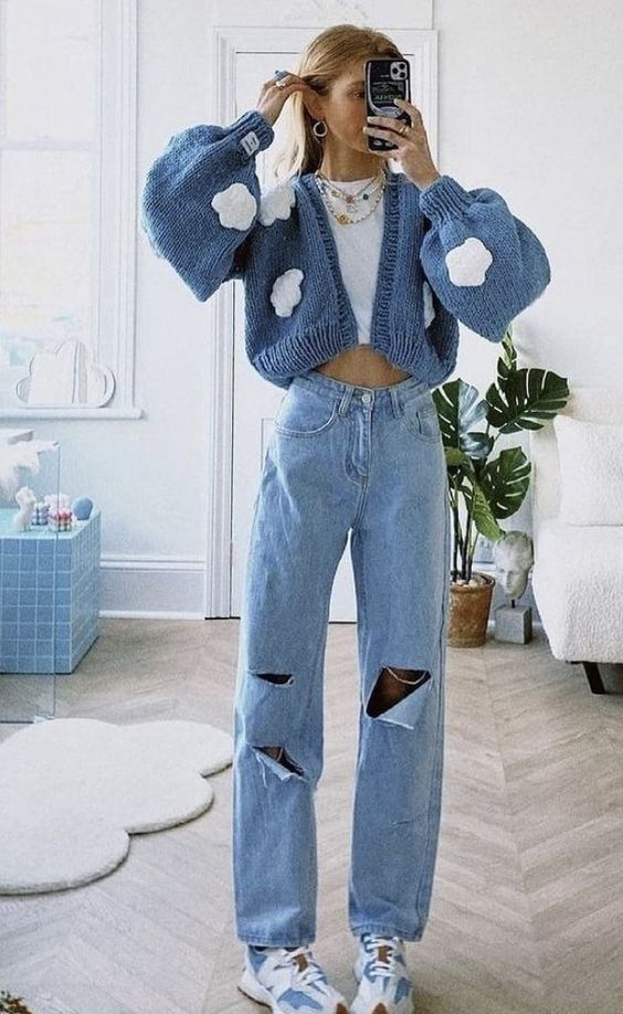 cropped cardigan winter outfit