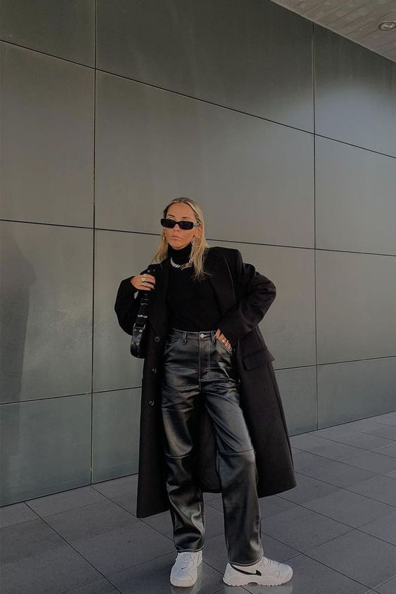black leather pants for funeral