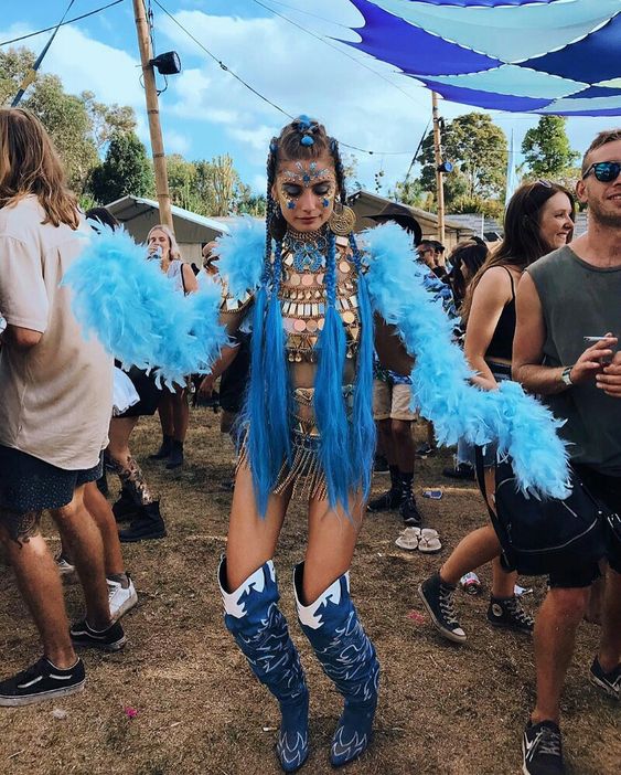 blue winter festival outfit ideas