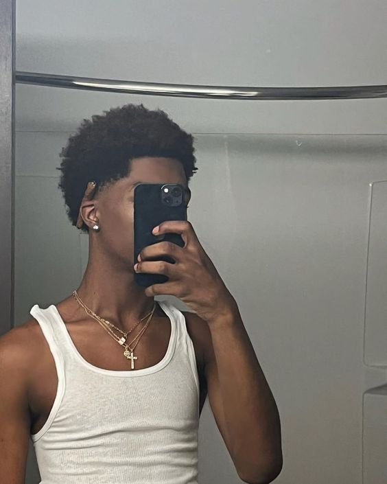 medium afro hairstyle black teen