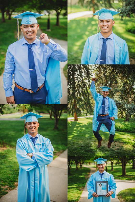 blue graduation outfit for men