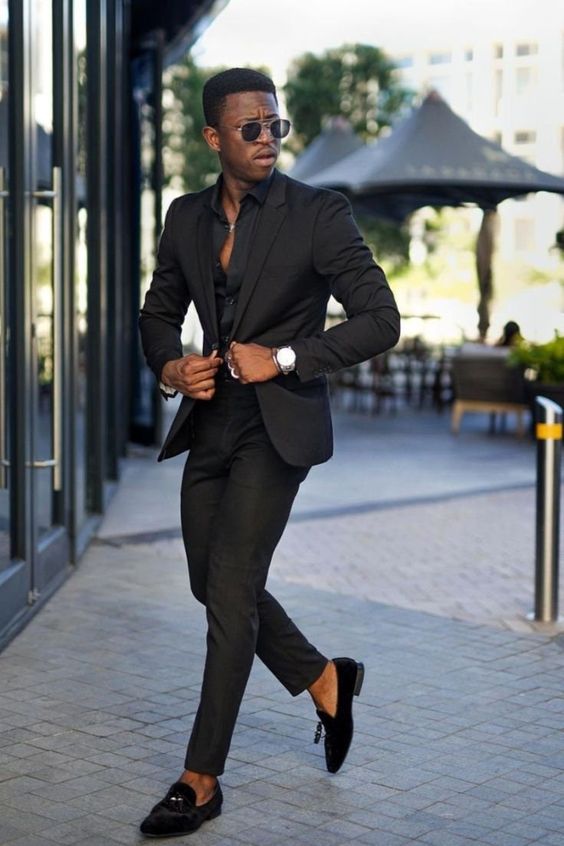black suit for graduation