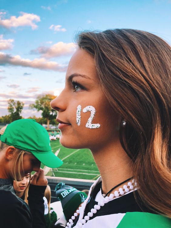 athletes number face paint