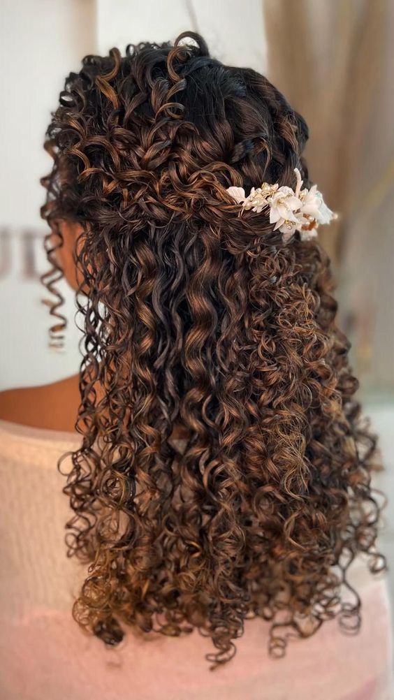 black long curly hair