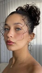 short curly half up hair