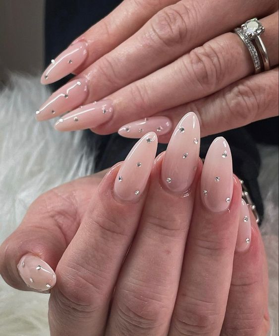 graduation nail inspiration pink and cream