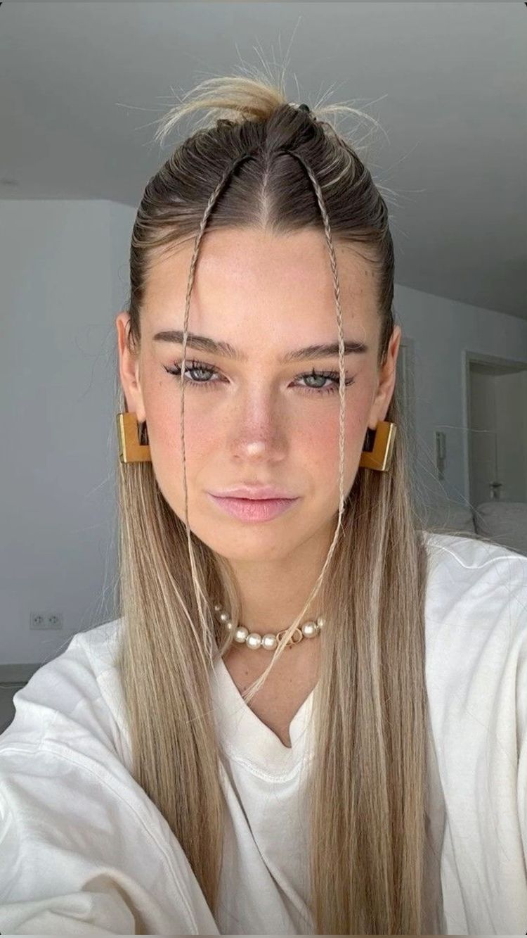 half up half down with braids