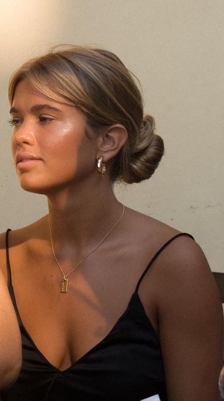 blonde updo simple graduation 