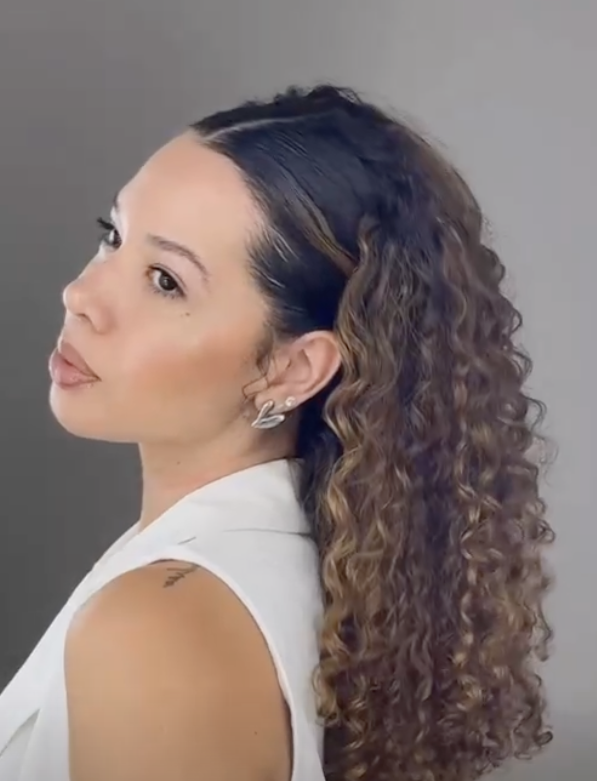 long curly hairstyle for graduation