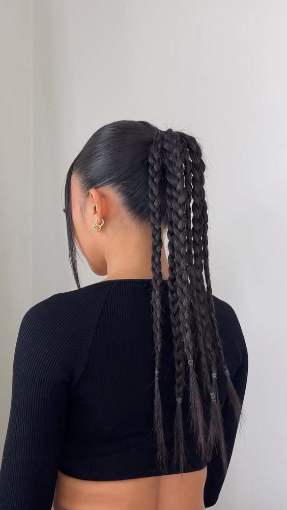 black hairstyle with braids