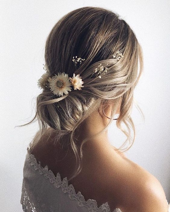 simple blonde updo hairstyle