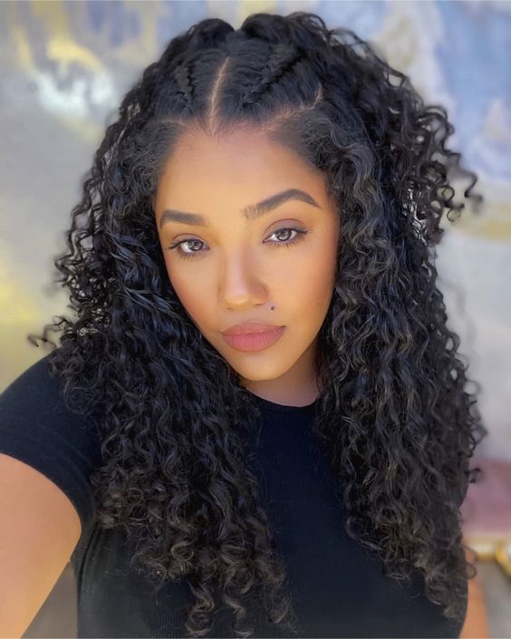hairstyle for thick curly black hair cute