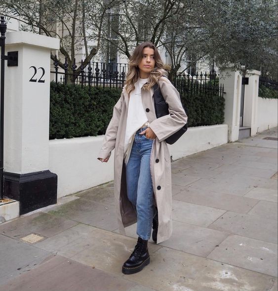 fall simple jeans outfit trendy