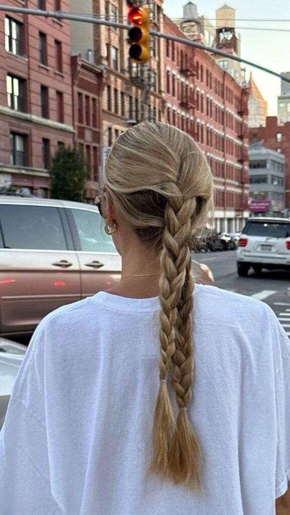 double braided hairstyle for graduation