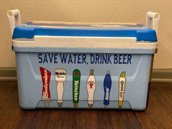 unique painted frat cooler