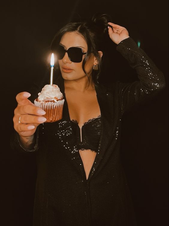 aesthetic black and white birthday photoshoot