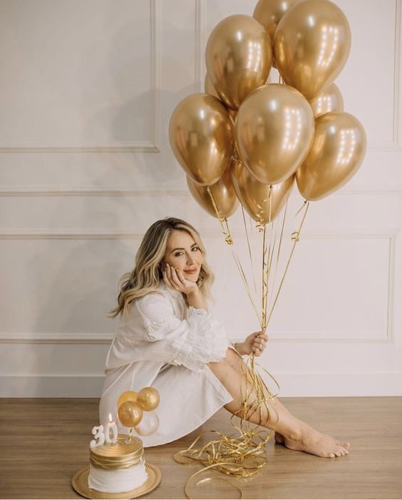 simple gold birthday shoot
