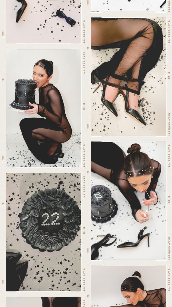 black and white birthday photoshoot