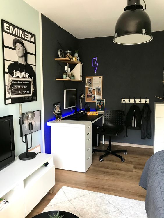 edgy modern teen guy room