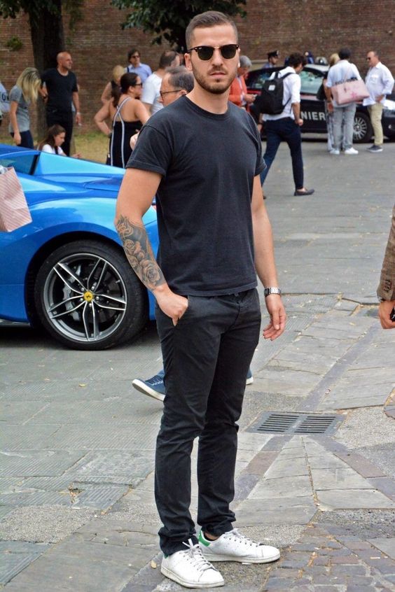 all black Stan Smith outfit