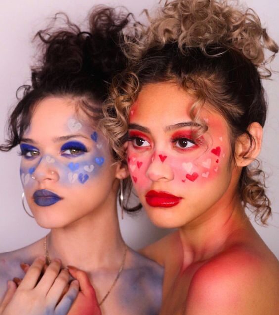 Soft valentine's day face paint 