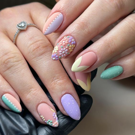 Easy and long nail art 