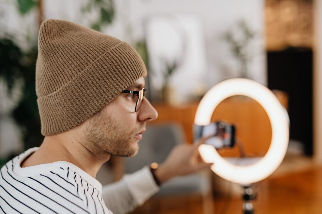 Ring lights and content creation gear