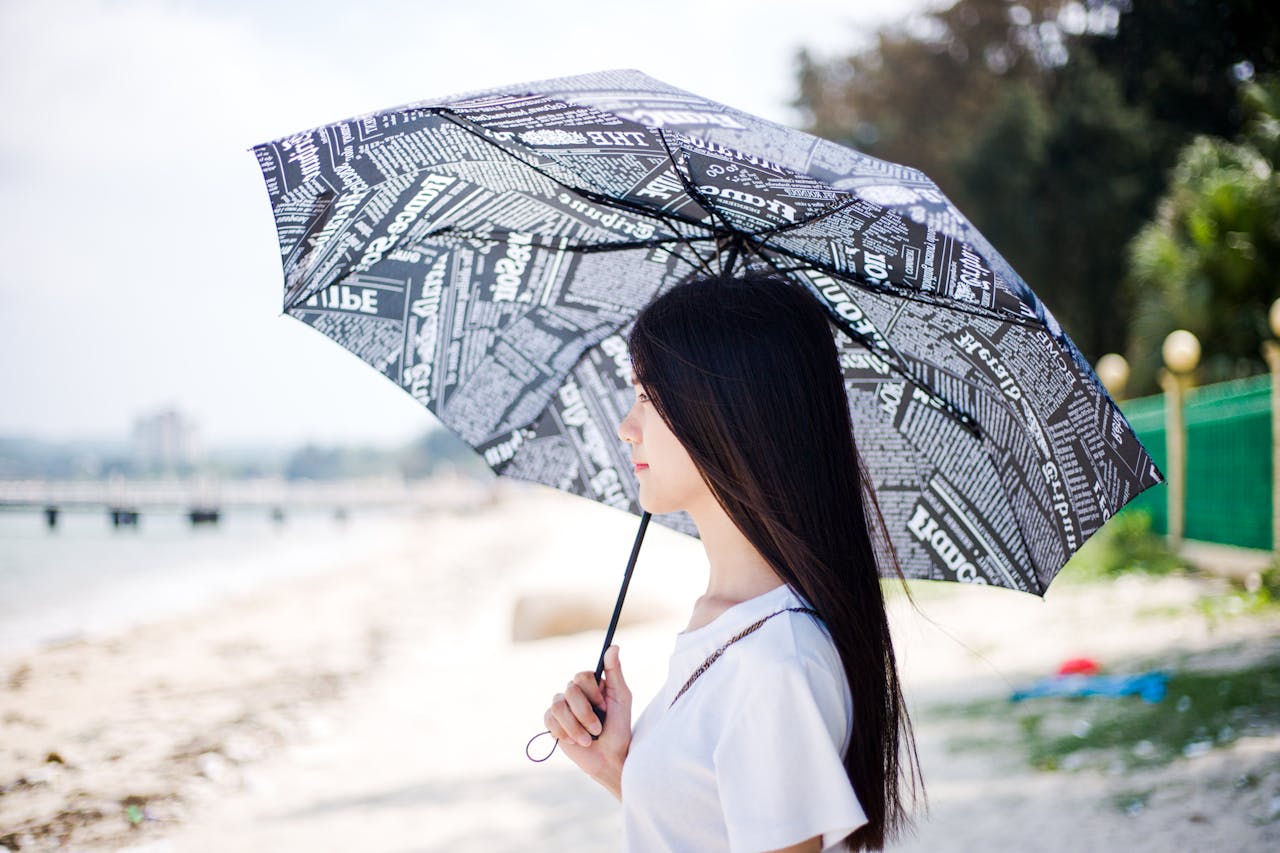 A Girl Holding Umbrella