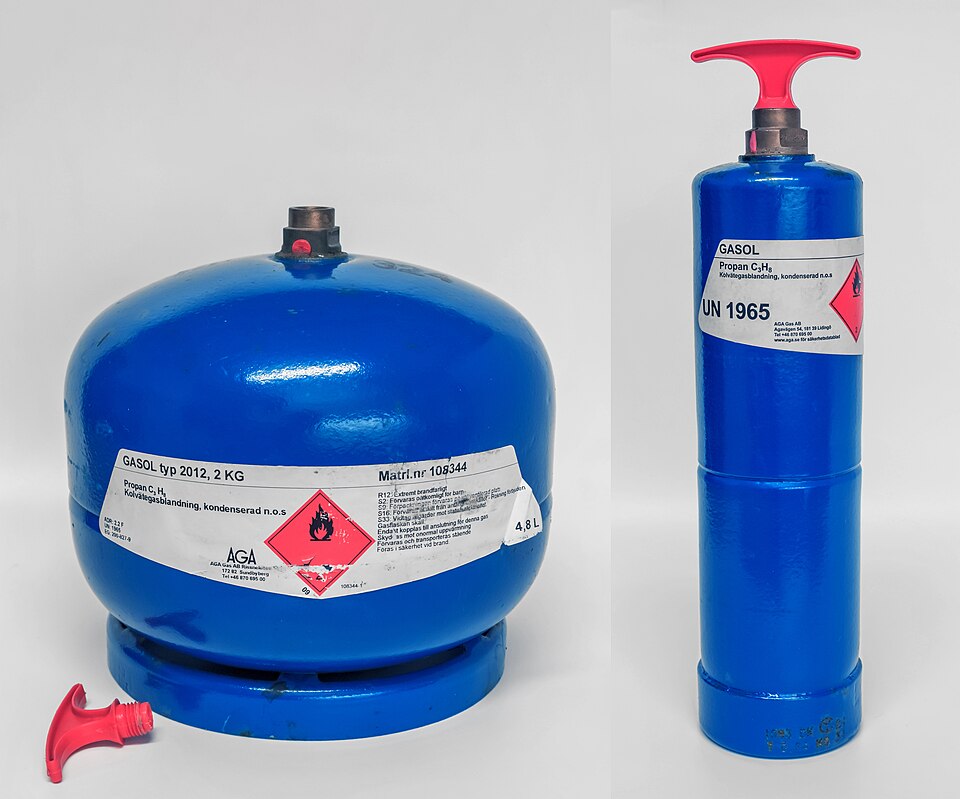 Aerosol cans and propane cylinders