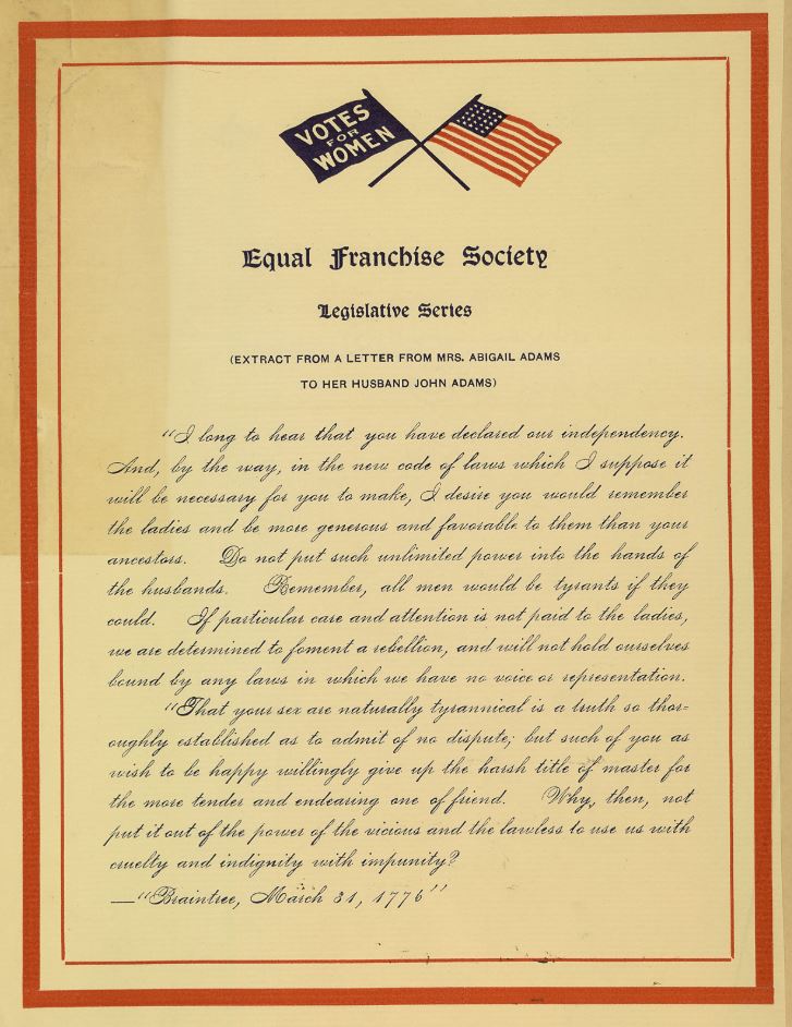 Abigail Adams to John Adams (1776)