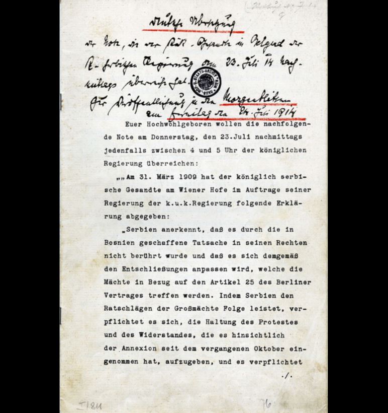 Austria-Hungary’s Ultimatum to Serbia, 1914