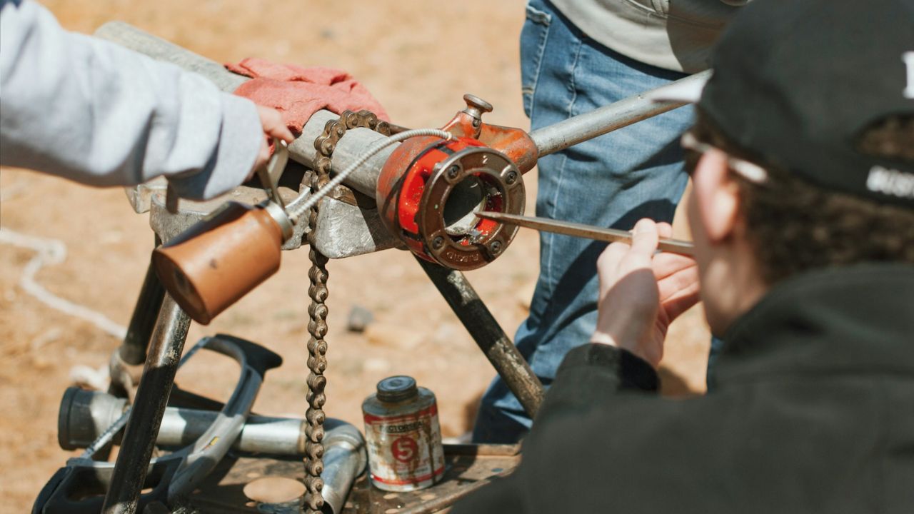 Drilling a well or tapping a water line