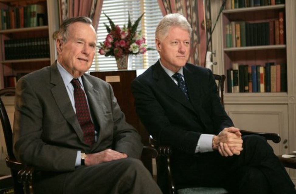 George H. W. Bush With Bill Clinton