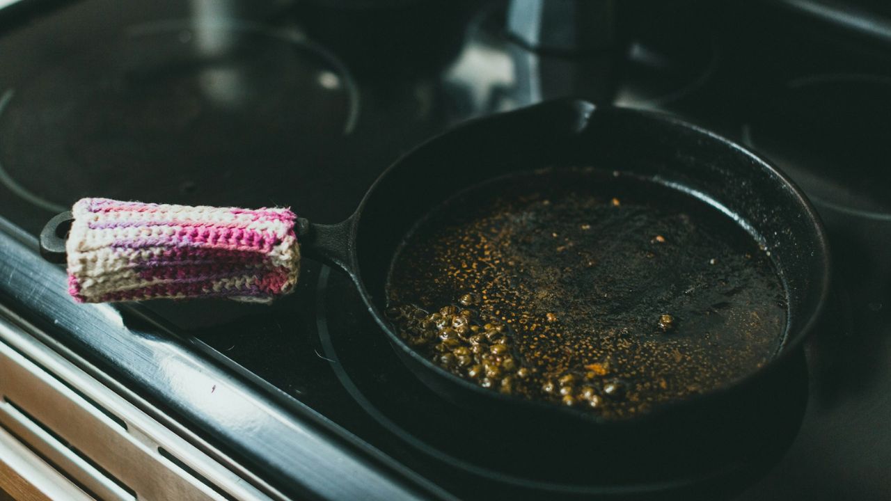Pouring used cooking oil down the sink