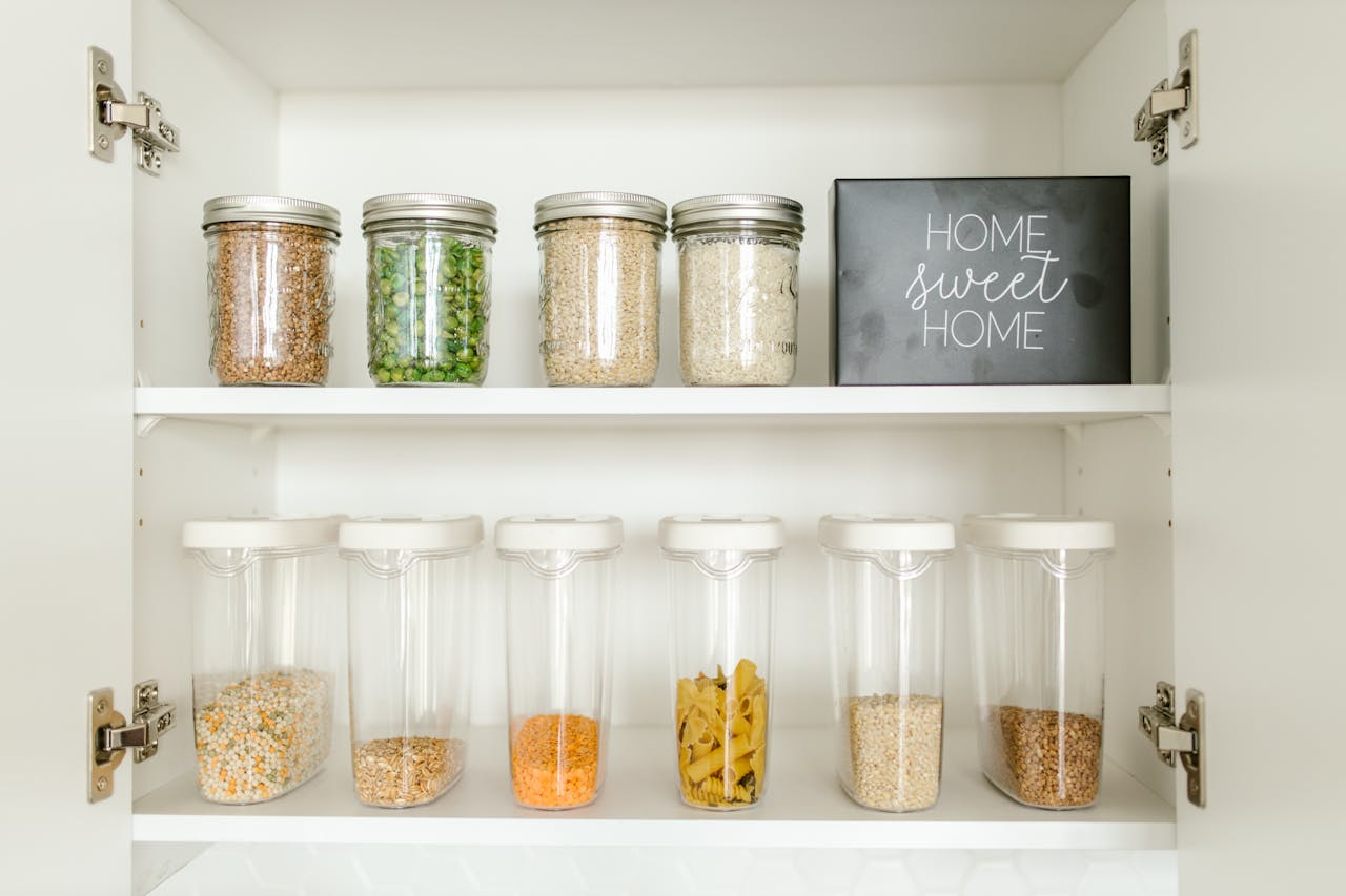 Glass jars for pantry storage