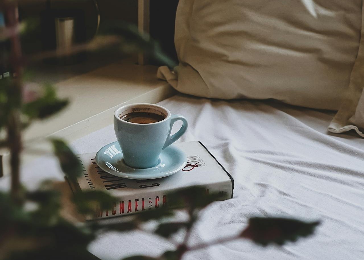 Drinks Parked On Bookstore Shelves