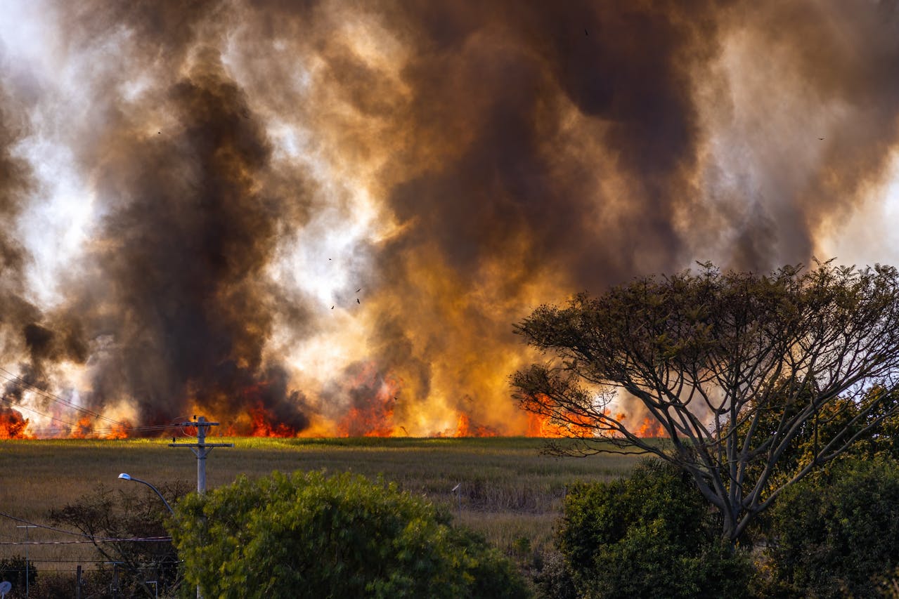 Distant Glow, Ash, Or Smoke On Clear Days