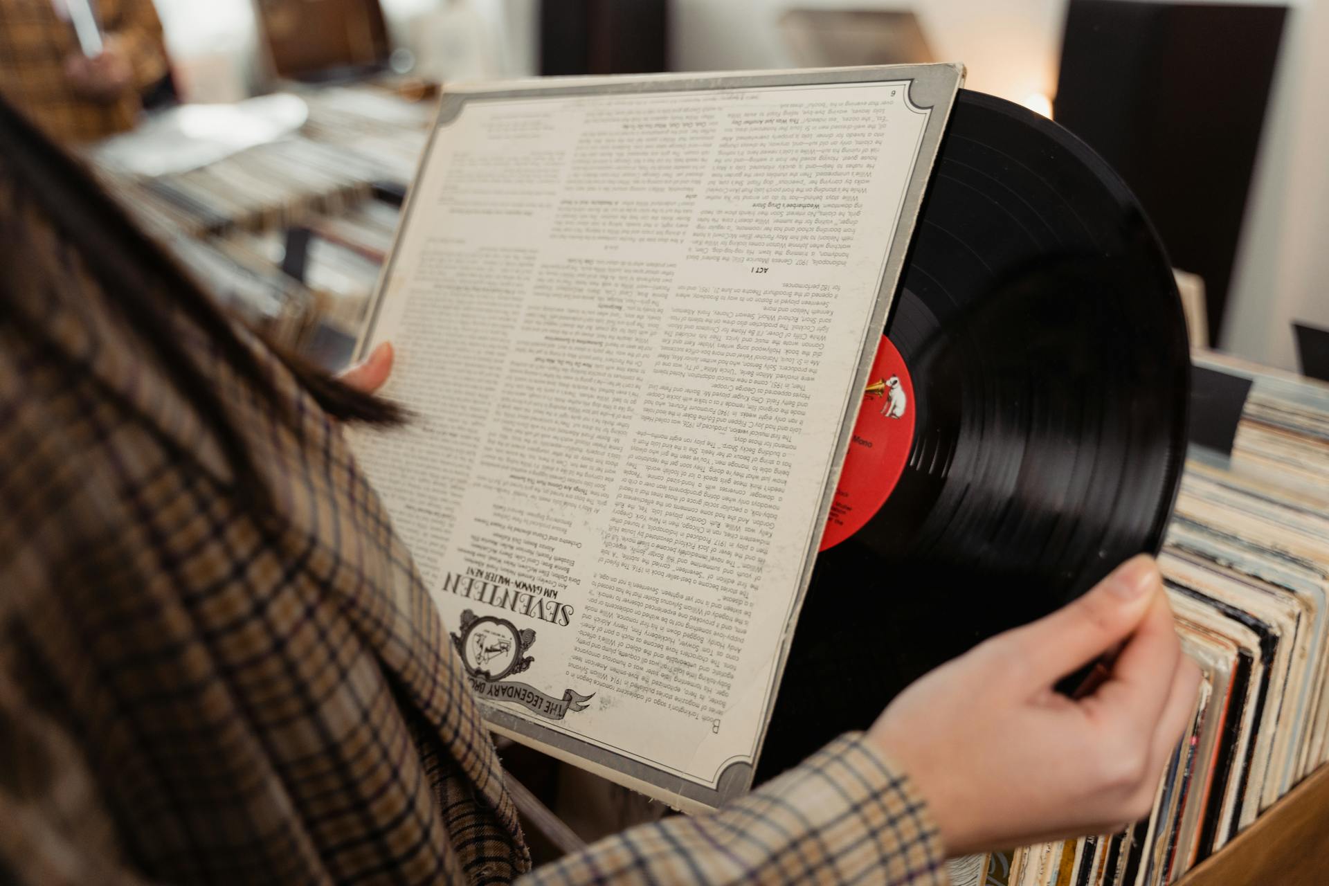 Vinyl Records Stored In Crates