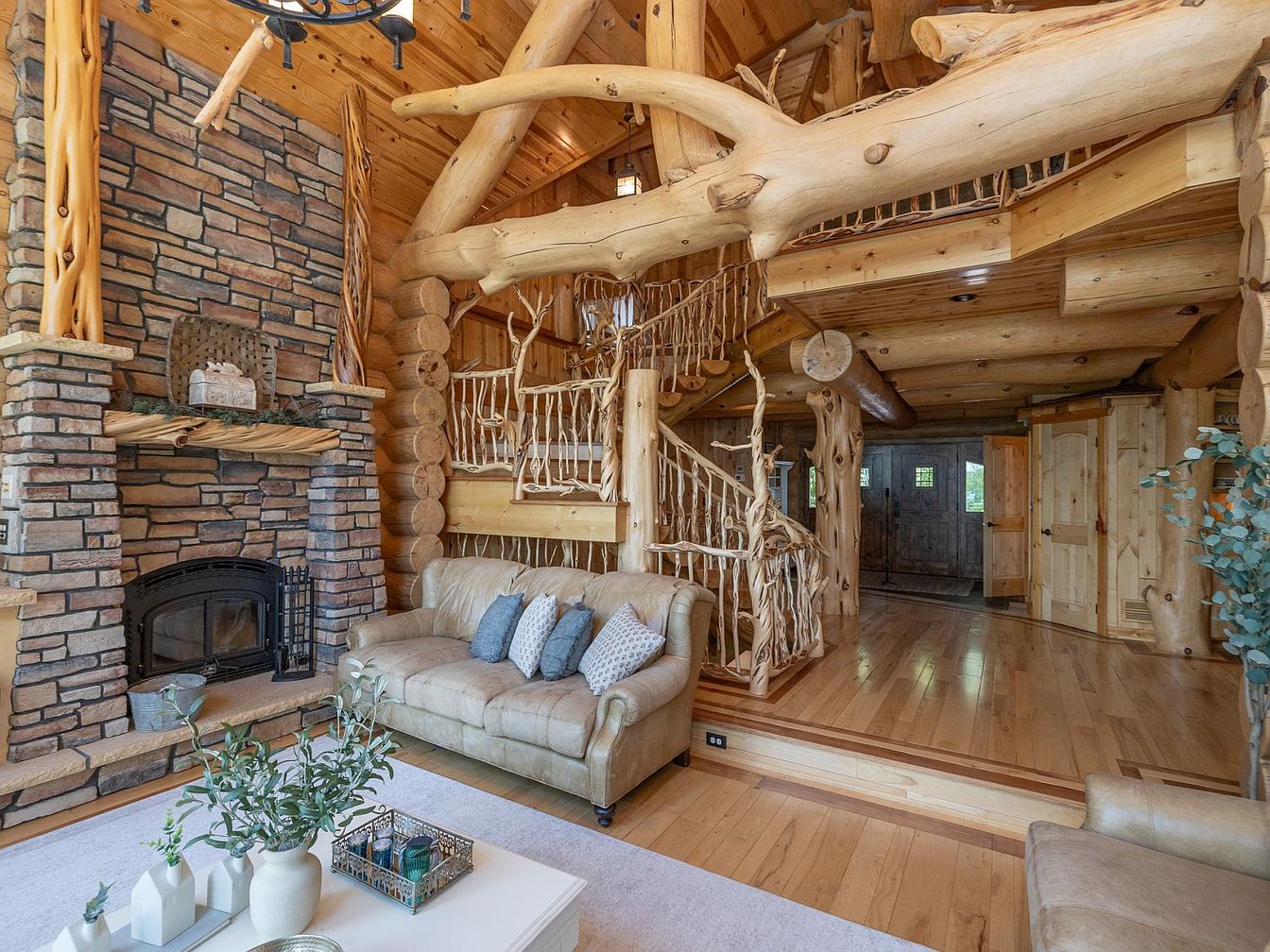 Cozy living space with fireplace