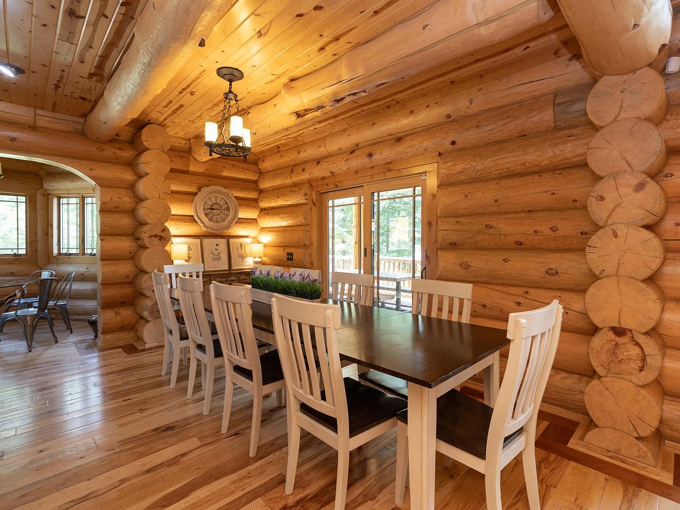 Dining area with rustic table and chairs
