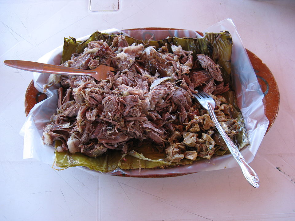 Barbacoa in agave-lined pit