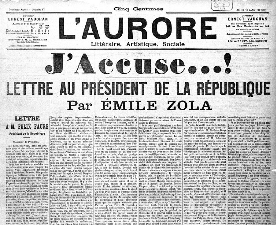 Émile Zola’s “J’Accuse…!” And The Dreyfus Affair