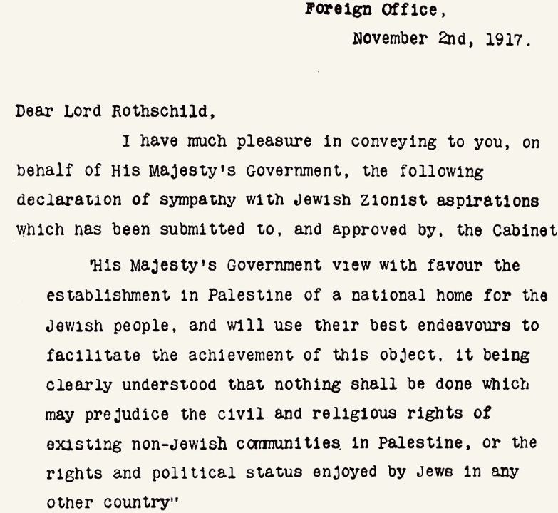 The Balfour Declaration And A Contested Homeland