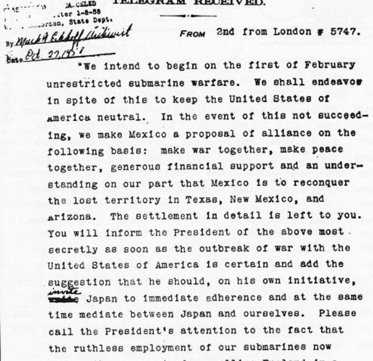 The Zimmermann Telegram And America’s Road To War