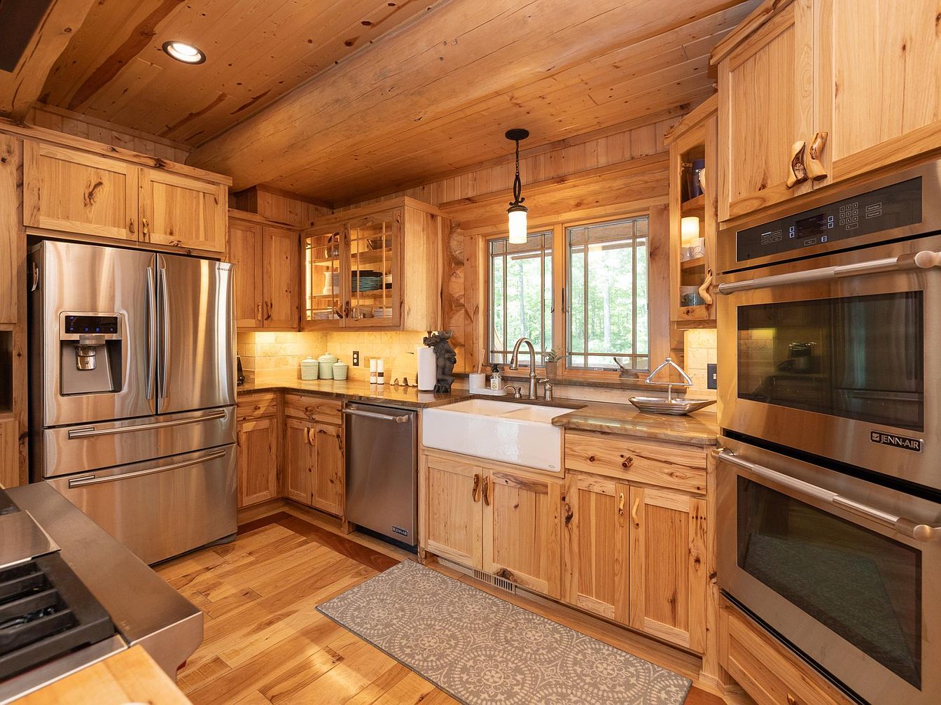 Rustic kitchen with farmhouse sink