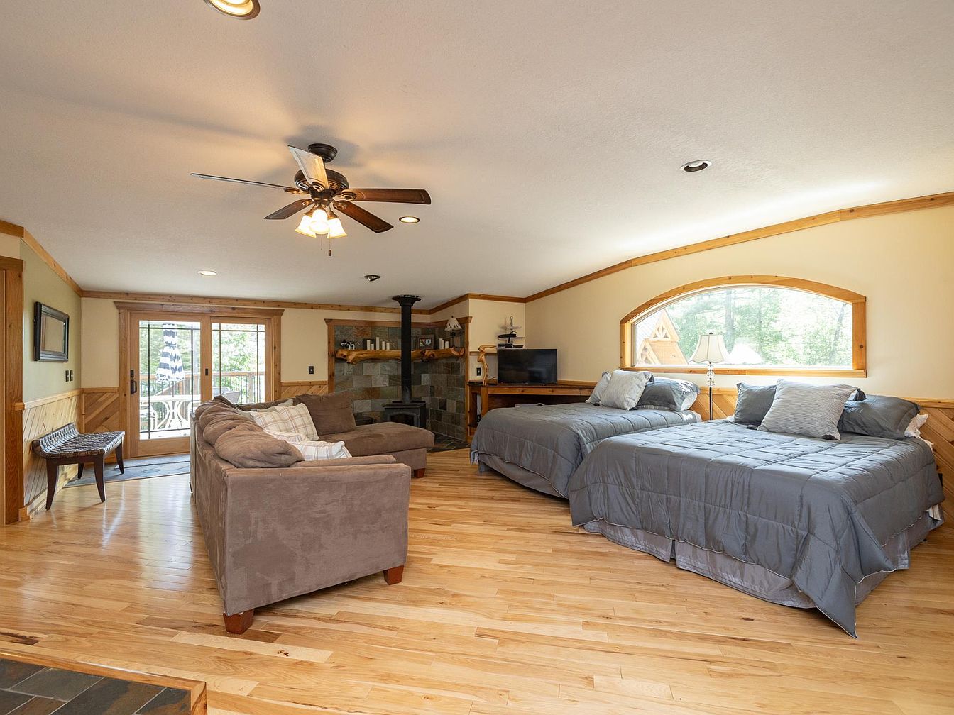 Cozy family space with fireplace