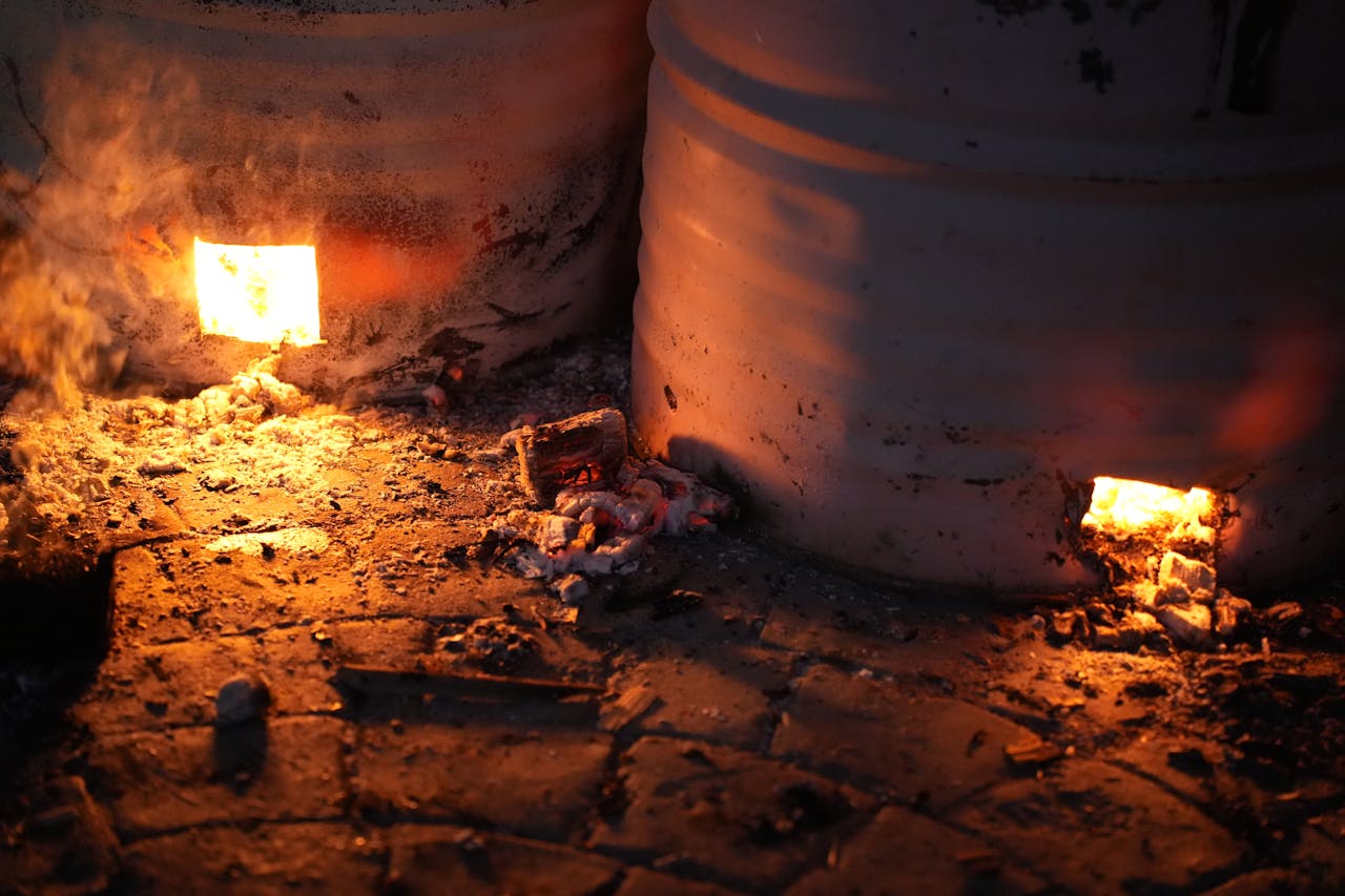 Sand baking in desert