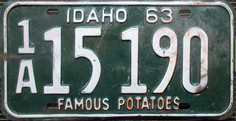 1963_Idaho_license_plate